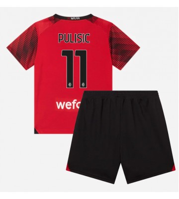 Maillot de foot AC Milan Christian Pulisic #11 Domicile enfant 2023-24 Manches Courte (+ pantalon court)